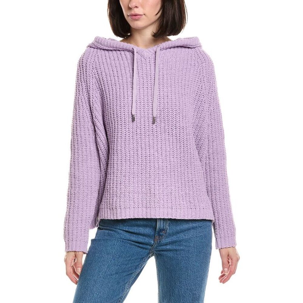 Labiz Womens  Chenille Hoodie Sweater, Purple